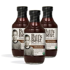 Bill's Best Original BBQ Sauce 3 Pack, Premium Organic Recipe, Sweet & Tangy, Gluten Free, 18 ounce