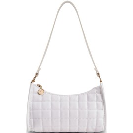 DiafebWanghh Shoulder Bag for Women Small Purses checkered pattern Clutch Purse Vegan Leather Little Purse Cute Mini Handbag (White)