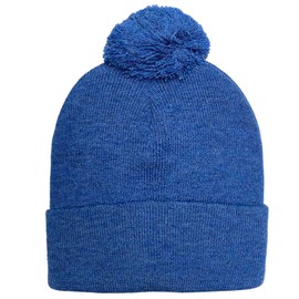 COUVER Womne Winter Cozy Acrylic Knit Beanie Hat with POM POM, Heather Dark Blue, 1 Piece