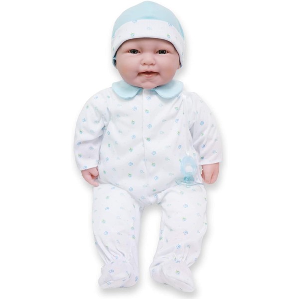 Caucasian 20-inch Large Soft Body Baby Doll | JC Toys - La Baby | Washable |Removable Blue Outfit w/ Hat and Pacifier and Pacifier | For Children 2 Years +