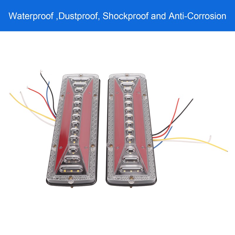2 PCS Rear Tail Light Bar IP68 Waterproof 24V 50000H