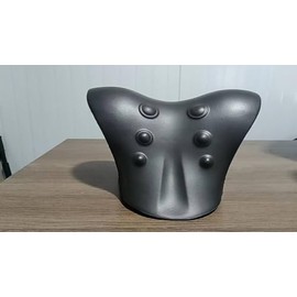 Zervikale Traktion Entspannungsgerät zur Linderung von Nacken- und Schulterschmerzen, Ausrichtung der Halswirbelsäule, Chiropraktik-Kissen, Nackenstrecker, Schwarz (Schwarz)