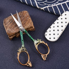 Premium Small Craft Scissors with Beautiful Butterfly Decos - Comfortable Handles and Sharp Tips for Crochet, Embroidery, and Sewing - Includes Protective Cover