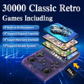Hedlaoy R40S Pro Handheld Game Console,30000 HD Games Mini Retro Gaming Console,3.5-Inch IPS Screen,Built in 45 Emulators,256GB SD Card,3800mAh Battery