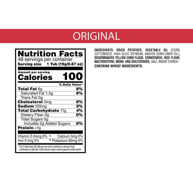Pringles Snack Stacks Potato Crisps Chips Original Flavor Single-Serve 48