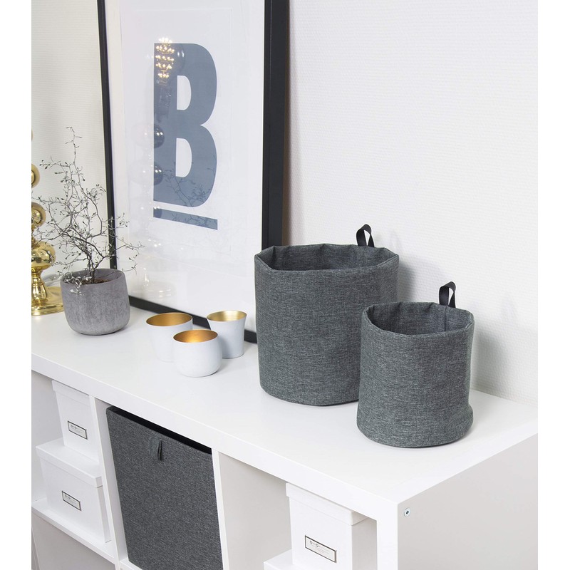 Bigso Soft Around Hanging Storage Basket/Hamper, Large, Grey