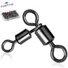 FishTrip 3 Way Swivel Fishing Tackle - 50pcs Black T-Turn