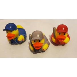 Unbranded 3 Baseball Rubber Ducks Birthday Gift Sports Theme Party Favors Baby Prizes