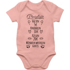 Shirtracer - Body Boy Girl - Sayings - Price List Baby - Black, 1 baby pink