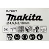 Makita D-72877 TCT Drill Bit Set 5 Piece Straight