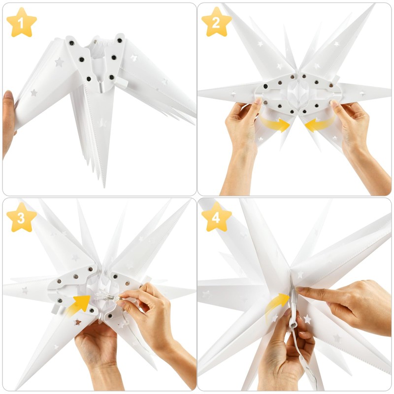 Luminous Star 3D Christmas Star, Illuminated, 45 cm LED Christmas