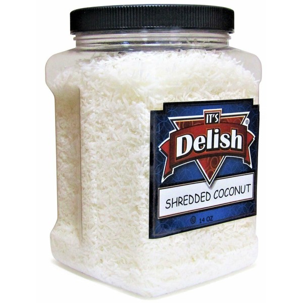 Shredded Coconut Flakes, Raw, Unsweetened by It's Delish - 14 Oz Jumbo Container