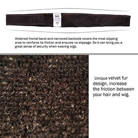 GEX Beauty Flexible Velvet Wig Grip Scarf Head Hair Band Wig Band Adjustable Fastern (Brown)