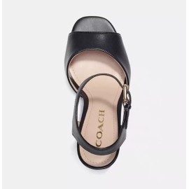 Coach Women’s Marla Leather Sandal Size 10B Color Black CC806 NIB