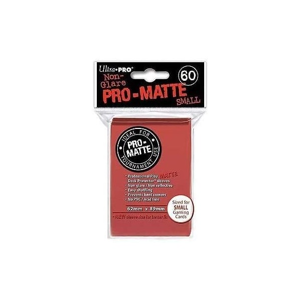 Ultra Pro Small PRO-Matte Deck Protector Sleeves for Yu-Gi-Oh and Cardfight Vanguard - Red (60 ct.)