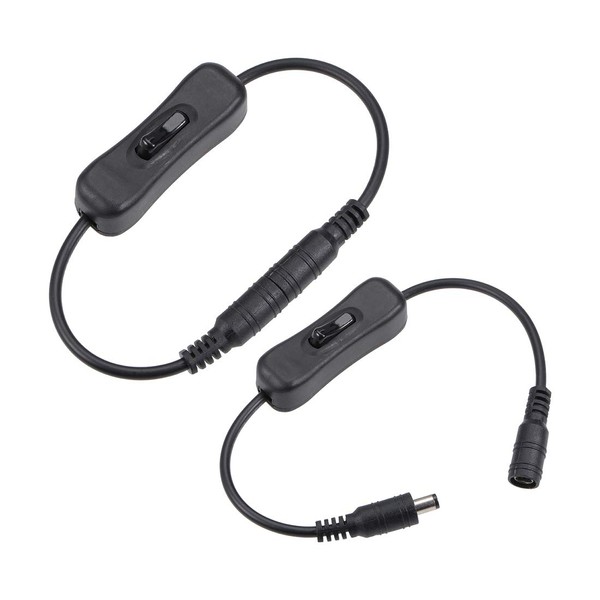 sourcing map DC 12V Inline Rocker On/Off Switch with 5.5