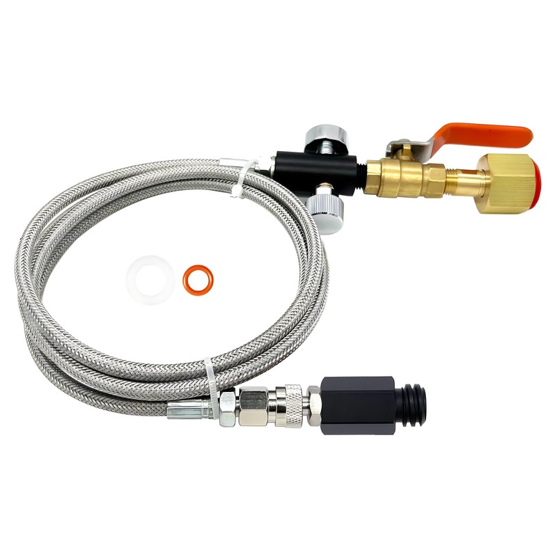 Soda Maker Adapter Hose Kit with Flow Control Ball Valve
