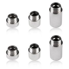 Pack of 6 Tap Extension 1/2 Inch, Stainless Steel Shower Head Extension, Shower Head Extension Thread Fitting, Not Easy to Rust, Tap Extension for Taps, Corner Valves & Shower Heads