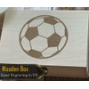 Soccer Ball Patterned Laser Engraved Wooden Box, Classic Design, Ideal