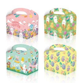 CPTBAG 12 Pack Spring Easter Bunny Party Favors Boxes Easter Egg Candy Goodie Boxes Spring Easter Bunny Boxes Gift Treat Boxes for Easter Party, Baby Shower,Birthday Party Decorations