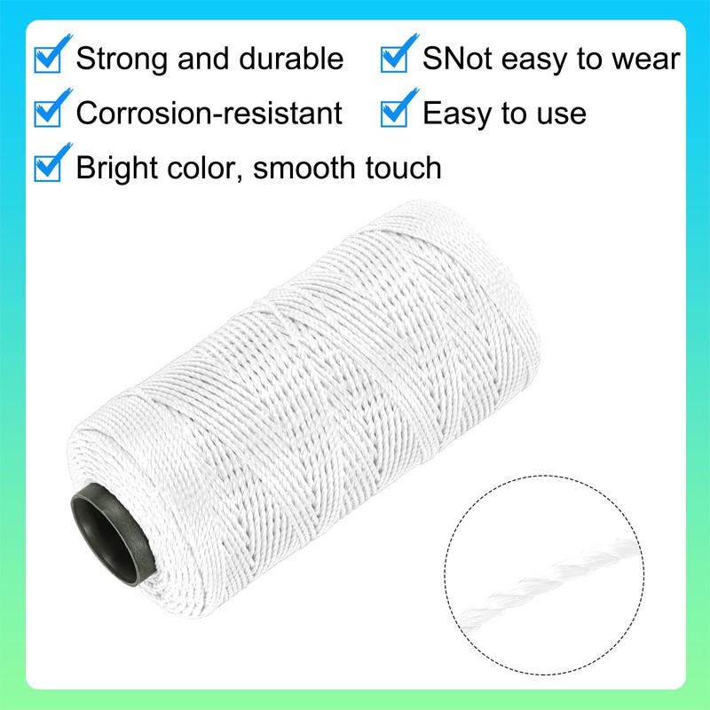 sourcing map Nylon String 3 Strands Twisted Mason Line 1.5mm