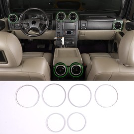 PIUGILH Fit for Hummer H2 AC Vent Decoration Rings Dash Dashboard Air Conditioner Air Outlet Vent Rear Air Vent Cover Trim Compatible with 2003-2009 Hummer H2,6 PCS