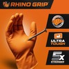 RHINO GRIP Nitrile Gloves - Disposable Gloves, Diamond Grip Orange