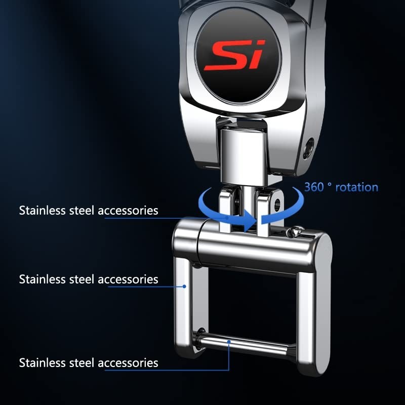 HUIANTS Metal Car Keychains Replacement with SI Emblem 4Pcs Car