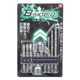 SK11 B-MOBILE SCB-106 Phillips & Socket & Ironworking Drill, Set of 10, 0.25 inches (6.35 mm), Hex Shaft