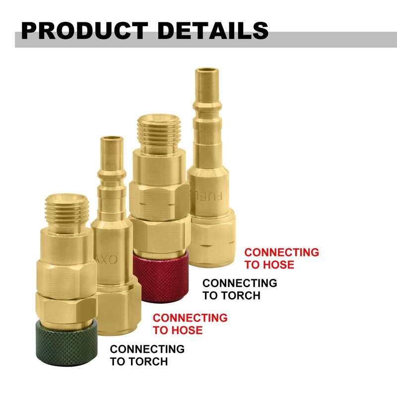 ‎AWLOLWA QDB10 Oxy Acetylene Quick Connects Set, Fit 9/16"-18 B