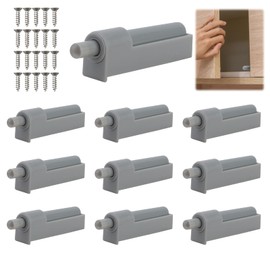 Plastic Shock Absorbers, 10 Pieces Soft Close Pressure Door Openers with Screws Shock Absorbers for Furniture, Doors, Kitchen Drawers, The Small Shock Absorber Fits in Cabinet