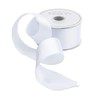 Caspari Solid White Satin Wired Ribbon - 27 Foot Spool