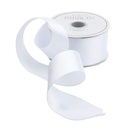 Caspari Solid White Satin Wired Ribbon - 27 Foot Spool