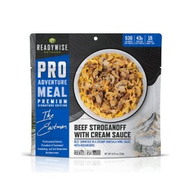 ReadyWise Outdoor Pro Adventure Meal Beef Stroganoff with Cream Sauce, Premium Freeze-Dried Food for Camping, Hiking, and Backpacking, 530 Calories, 43 Grams of Protein, 2 Servings, 1 Pouch