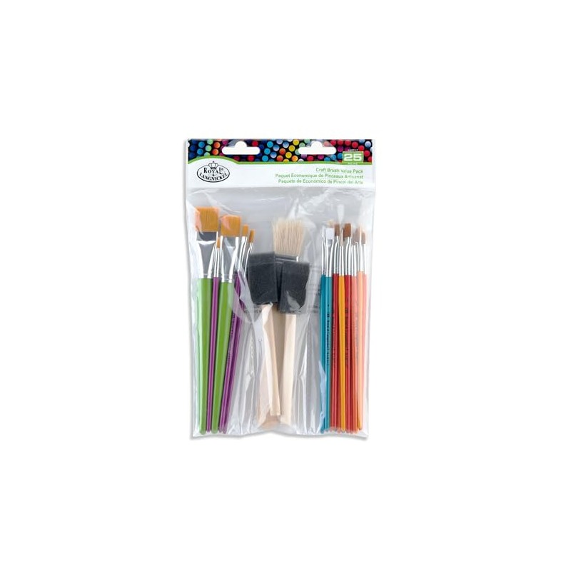 Royal Brush Langnickel 25-Piece Brush Value Pack, Assorted Sizes