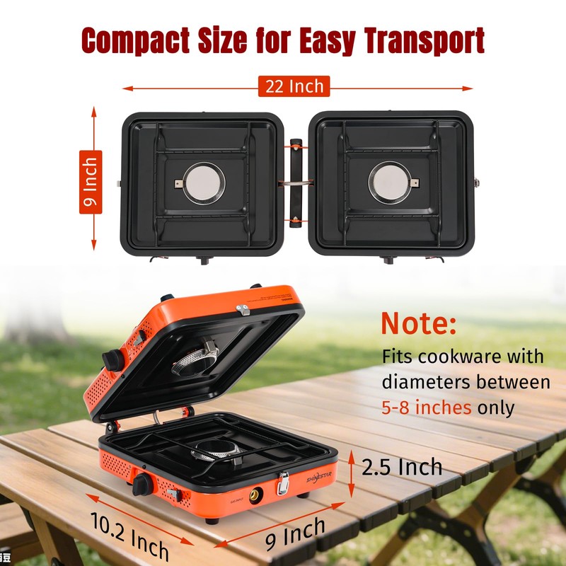 SHINESTAR Portable Camping Stove with Carrying Bag, 17000 BTU 2