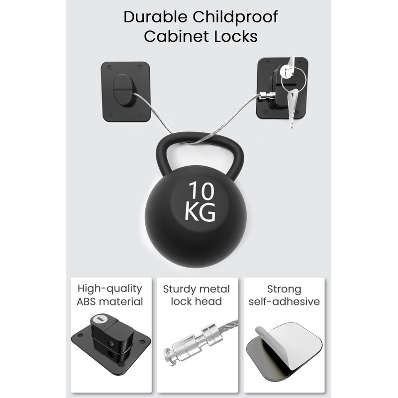 Fridge Lock Refrigerator Lock for Kids with Keys Childproof Combination