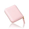 Mura Women's Bi-fold Wallet Mini Wallet, Compact, Genuine Leather, Pink