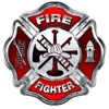 Reflective Firefighter Red Maltese Cross Sticker
