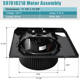 S97018218 Blower, S97020048 Motor Assembly for Broan NuTone QTRN110L, QTRN110, QTN110E, QTN110LE, QTR110, QT110LE, QTR110L, QTR100L, QT110E, QT90L Bathroom Exhaust Fan Replacement Motor