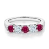 Gem Stone King 925 Sterling Silver Red Created Ruby and