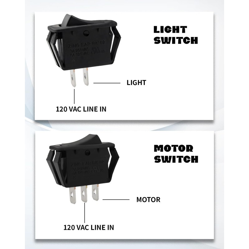 Fan Motor and Light Switch Kit Fit for Broan Range