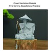 Fisherman Statue Sitting Fishing Old Man Figurine Small Desk Ornament