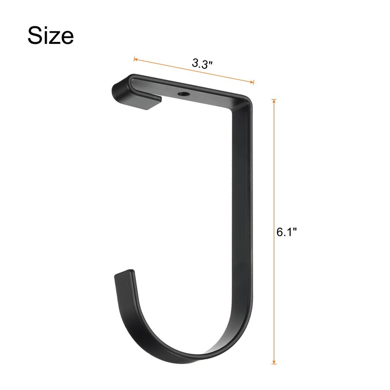 sourcing map 6pcs Garage Flat Hooks 3.3" x 6.1" Metal
