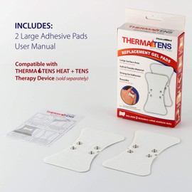 CHOICEMMED 2 Pack Universal Therma Heated TENS Unit Pads - Muscle Stimulator E-stim Electrodes - Universal Replacement Massage Pads for Electronic Pulse Stimulators - Reusable Pad for Electrotherapy