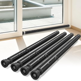 Sliding Door Security Bar,Window Inside Security Bar,17-50 Inch Adjustable Patio Glass Door/Window Lock Bar for Burglar Prevention/Child Safety,Window Stopper for Sliding/Vertical Windows - Black-4Pcs