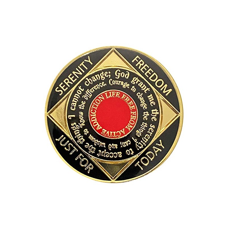 Simply Minimal 28 Year NA Gold Color Plated-Medallion, Recovery Chip,