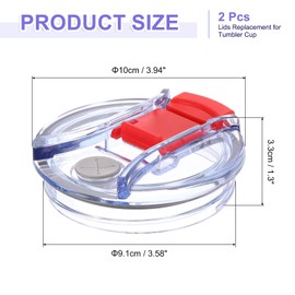 sourcing map 2Pcs Lids Replacement for Tumbler Cup 40oz, Spill Proof Lid Stopper Straw Cup Lid, Leak Proof Splash Resistant Cover Lid for Cold Drinks, Red