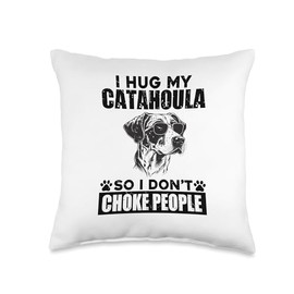 I Hug My Alaskan So I Dont Choke People Funny Dog Pet Lovers Throw Pillow