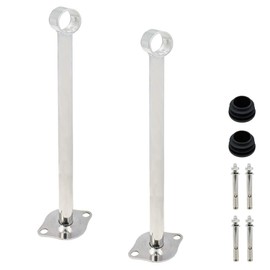 Rannb Wardrobe Pipe Bracket Ceiling Mounting Rail Rod Support Socket Fit 25 to 27mm Rod 300mm/11.8" Length-2pcs